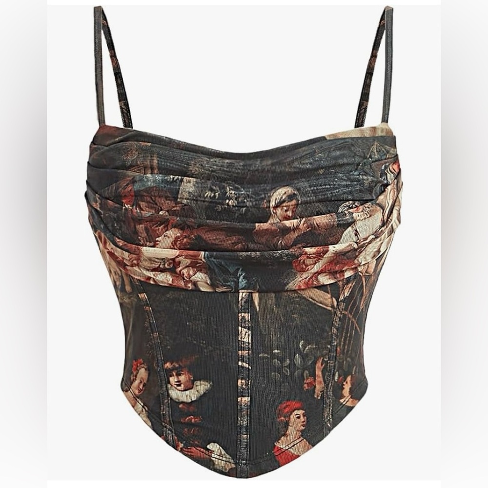 Elegant Printed Corset Top